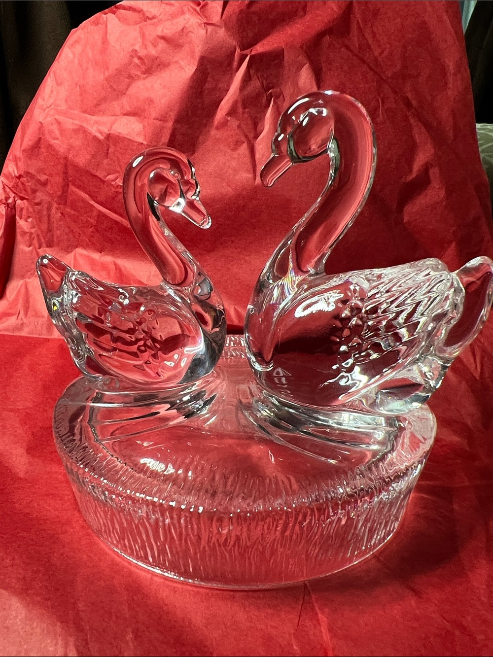 Vintage  Royal Crystal Rock Italian
Crystal Swans